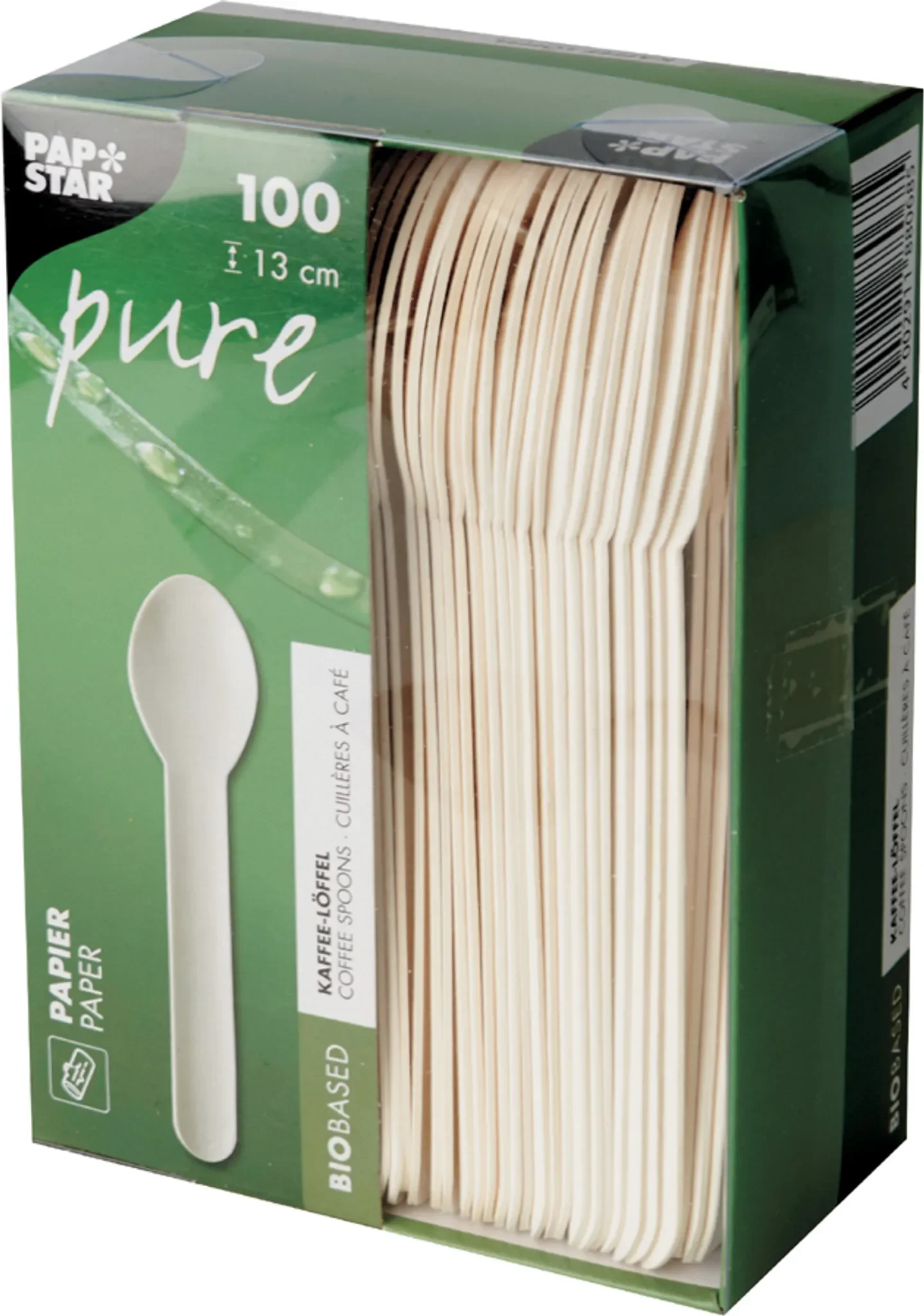Papier-Kaffeelöffel „pure“ – 13 cm, Weiß, 100er-Set