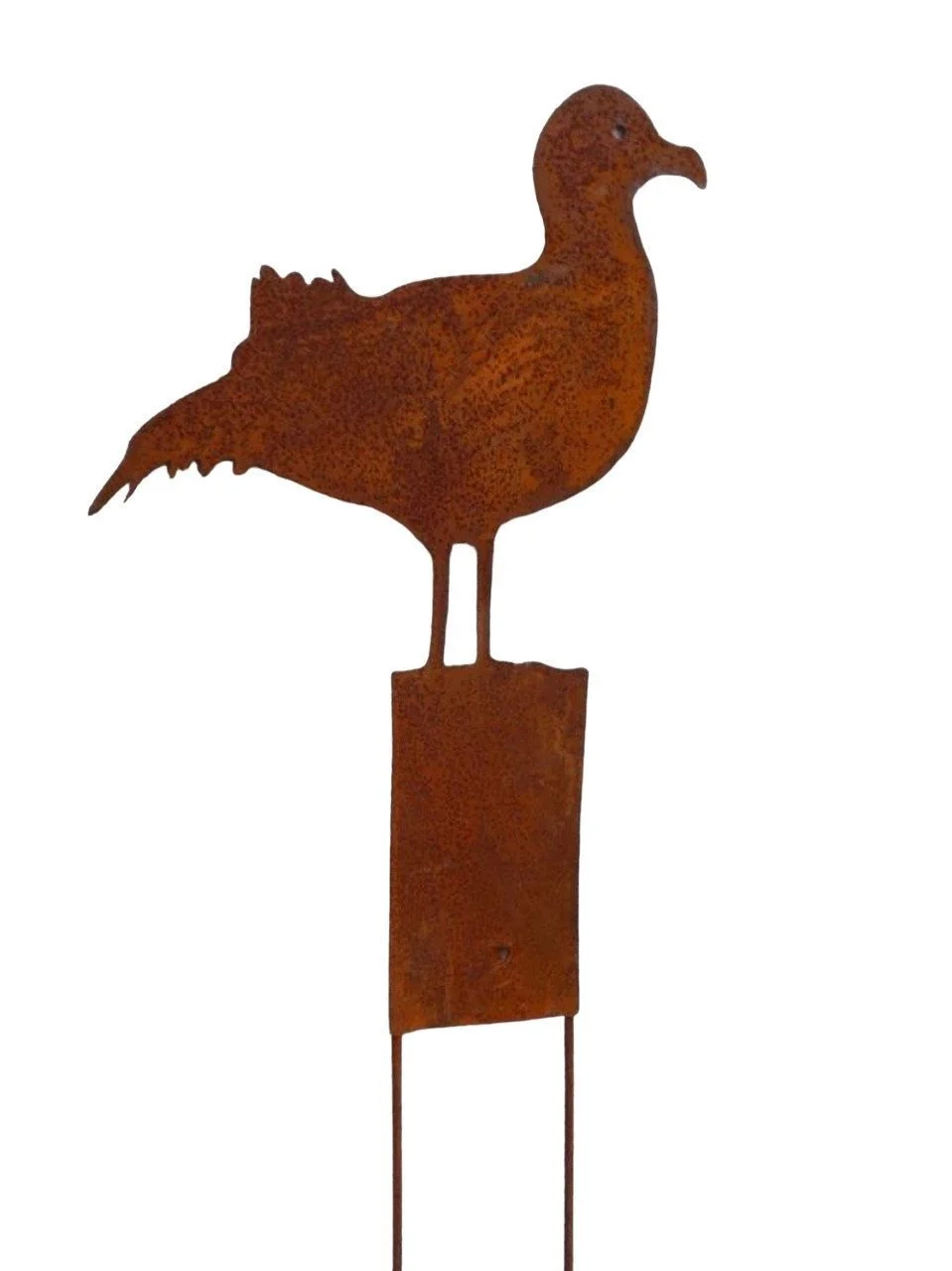 Gartenstecker Möwe aus Eisen – Naturrost, 58 cm