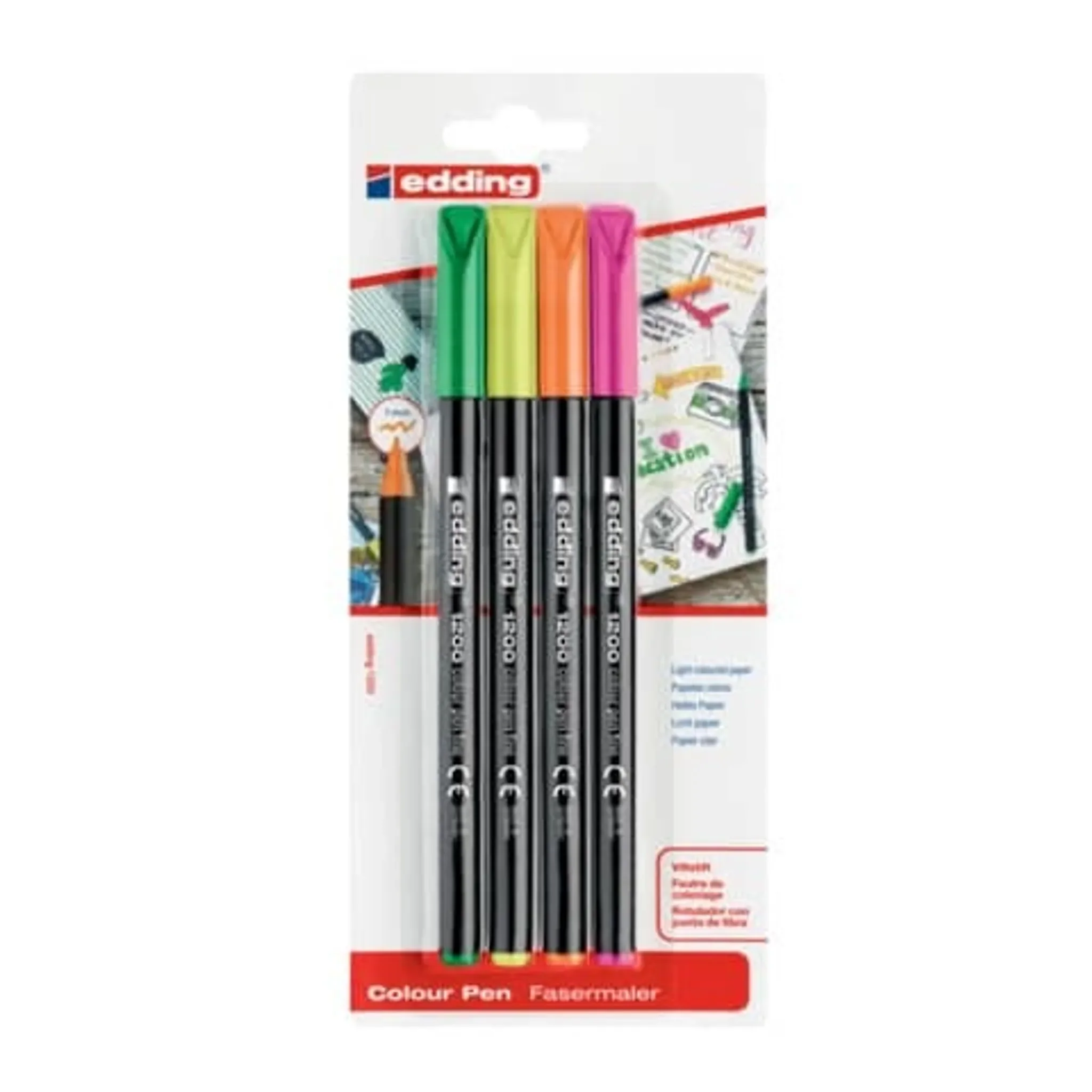 Fasermaler fein – 4er-Set mit Rundspitze 1 mm