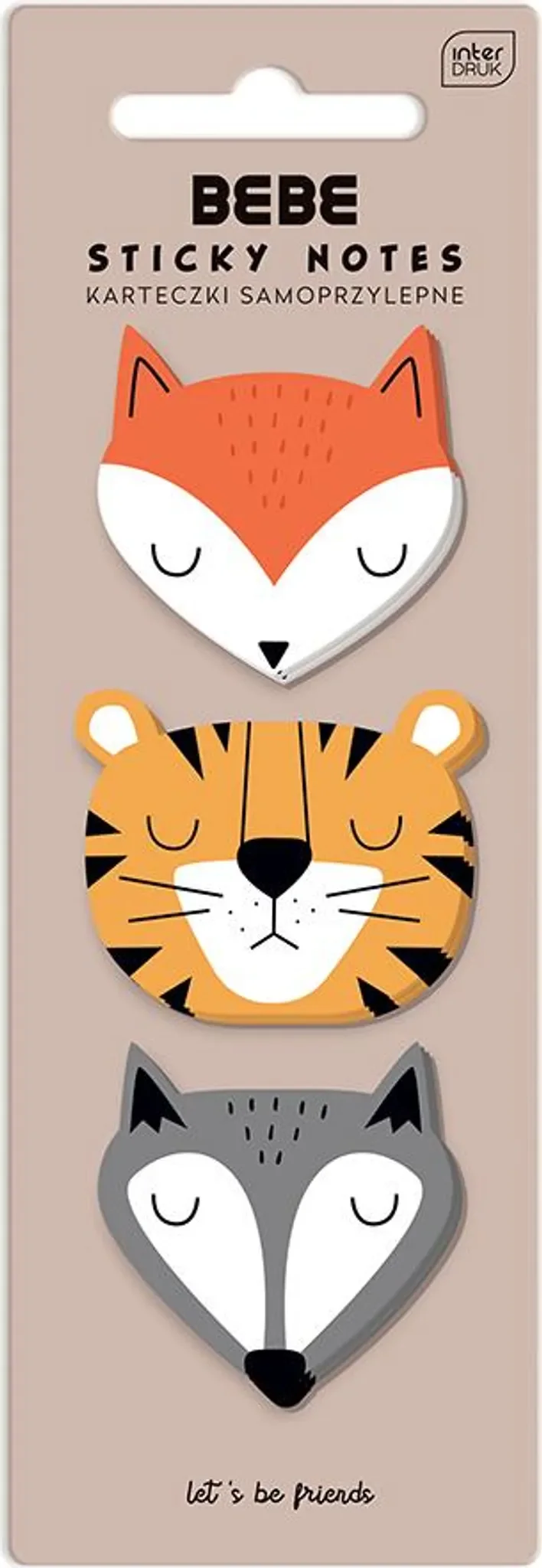 Haftnotizen „BeBe Friends Boys“ – 75 Stück, Tierformen