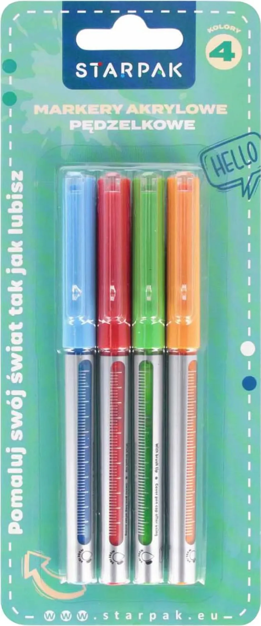 Acryl-Pinselmarker – 4er-Set, intensive Farben